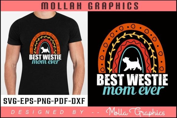 Best Westie Mom Ever Typography Design for Graphics & Print Templates