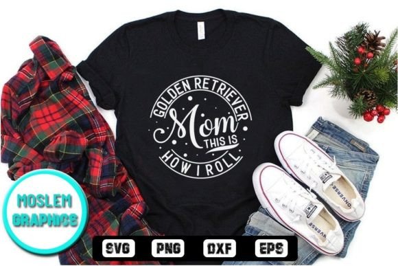 Golden Retriever Mom T-Shirt Designs & Graphics