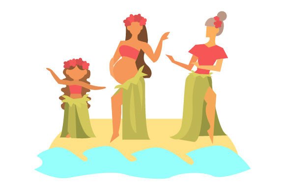 Mom, Daughter, Grandma - Hawaiian Dancers