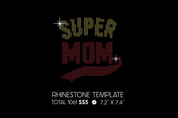 Super Mom Rhinestone Template for Crafts