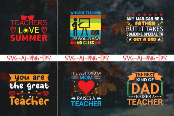 Teacher Bundle: Graphics for T-Shirt Designs